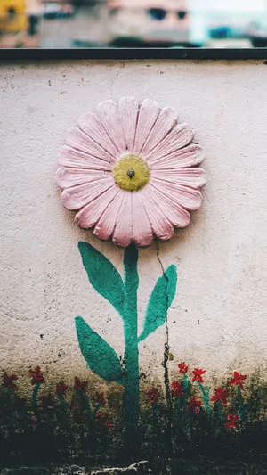 Samsung Galaxy S7 Edge With A Vibrant Display Of Pink Flowers As Wallpaper Wallpaper