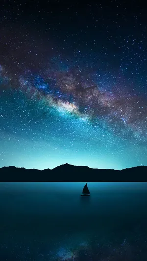 Samsung Mobile Ocean Night Sky Wallpaper