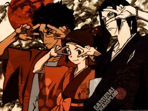 Samurai Champloo Characters Cute Pose Wallpaper