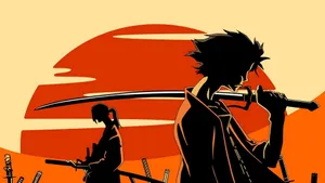 Samurai Champloo Jin Mugen Orange Sun Wallpaper