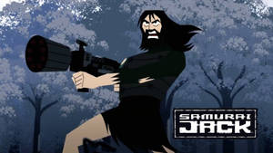 Samurai Jack With Weapon Desktop Wallpaper