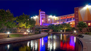 San Antonio River Walk Near Buildings Wallpaper