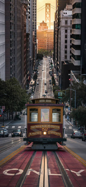 San Francisco Phone Cable Car Sunset Wallpaper