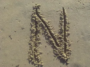 Sand Letter N Wallpaper