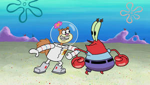 Sandy Cheeks And Mr Crab Wallpaper