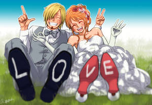 Sanji And Nami Wedding Attire Wallpaper