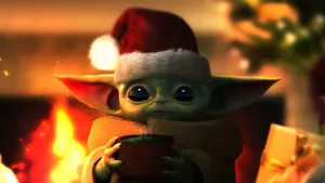 Santa Baby Yoda Wallpaper