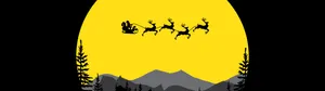 Santa Claus Flying Over The Mountains Wallpaper