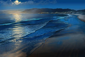 Santa Monica Beach Painting Wallpaper