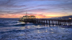 Santa Monica Big Waves Wallpaper