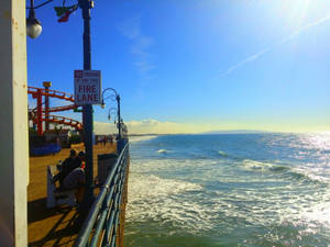 Santa Monica Pier Edge Wallpaper