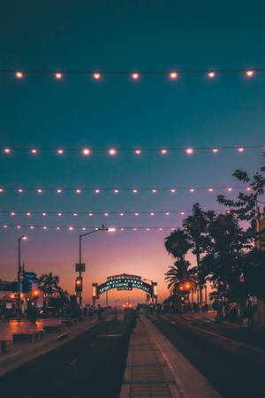 Santa Monica Street Lights Wallpaper