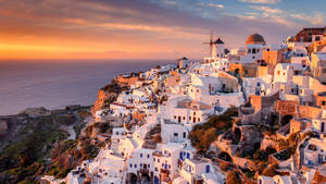 Santorini Sunset Wallpaper