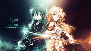 Sao Blue Kirito And Gold Asuna Wallpaper