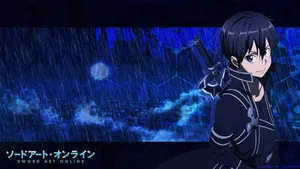 Sao Kirito Blue Rainy Night Wallpaper