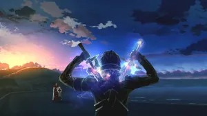 Sao Kirito Vs Heathcliff Beach Battle Wallpaper