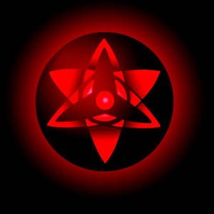 Sasuke's Eternal Mangeyou Sharingan In Black And Red Wallpaper