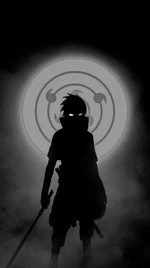 Sasuke Silhouette Against Moon Wallpaper