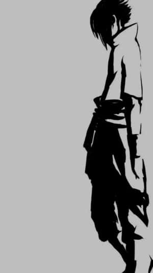 Sasuke Silhouette Art B W Wallpaper
