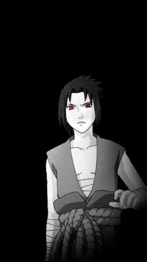 Sasuke Uchiha Monochrome Portrait Wallpaper