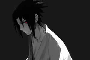 Sasuke Uchiha Monochrome Portrait Wallpaper