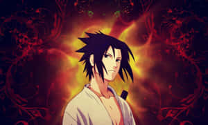 Sasuke Uchiha With Fire Anime Cartoon Wallpaper