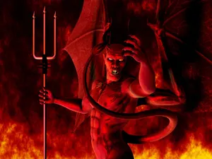 Satan On Fire Dark Devil Wallpaper