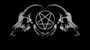 Satanic Goat Skulls And Pentagram Wallpaper