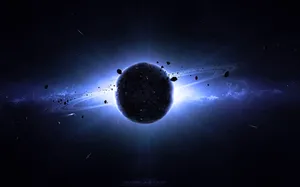 Saturn And Meteors Wallpaper