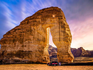 Saudi Arabia Elephant Rock Sunset Wallpaper