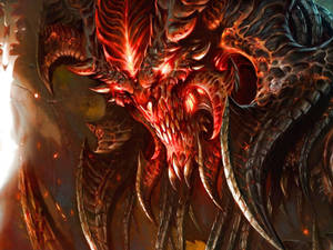 Scaly Red Eyed Demon Diablo Wallpaper