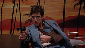 Scarface Tony Montana Gunning Wallpaper