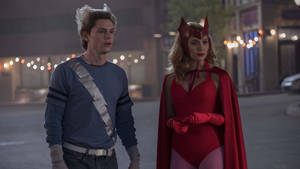 Scarlet Witch And Quicksilver In Wandavision Wallpaper