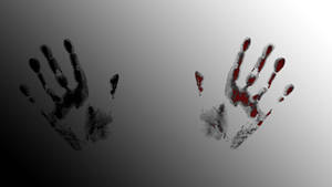 Scary Bloody Hand Prints Wallpaper