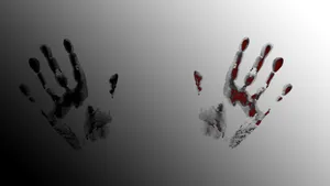 Scary Bloody Hand Prints Wallpaper