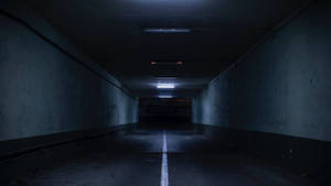 Scary Dark Underground Tunnel Wallpaper