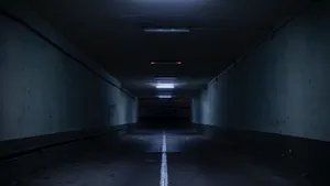 Scary Dark Underground Tunnel Wallpaper