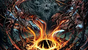 Scary Fire Breathing Brutal Creatures Wallpaper
