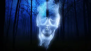 Scary Halloween Ghostly Skull Wallpaper