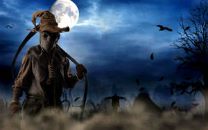 Scary Halloween Killer Scarecrow Wallpaper