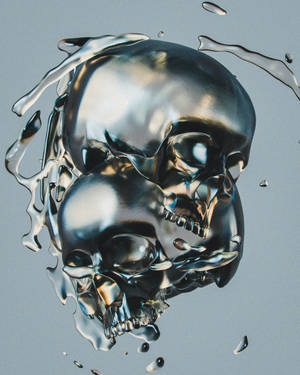 Scary Skulls Silver Artwork Wallpaper