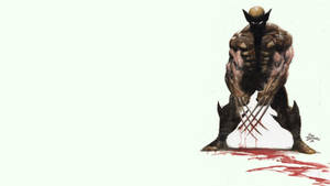 Scary Wolverine In White Wallpaper