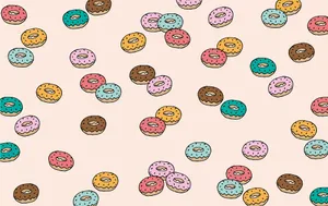 Scattered Glazed Donuts Wallpaper