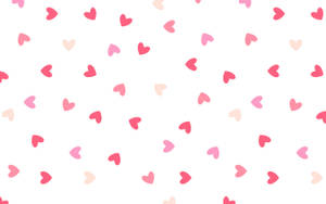 Scattered Hearts Valentines Day Desktop Wallpaper