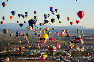 Scenic View Of Air Balloons Over Albuquerque Wallpaper