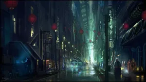 Science Fiction Anime City Wallpaper