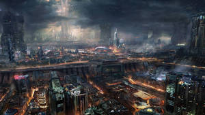 Science Fiction Industrial City Wallpaper