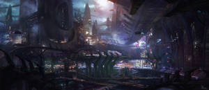 Science Fictional City Of Cyberpunk Wallpaper