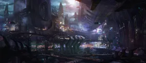 Science Fictional City Of Cyberpunk Wallpaper