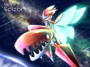 Scizor In Space Wallpaper
